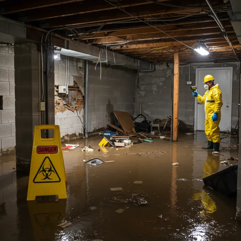 Flooded Basement Electrical Hazard in Brookneal, VA Property